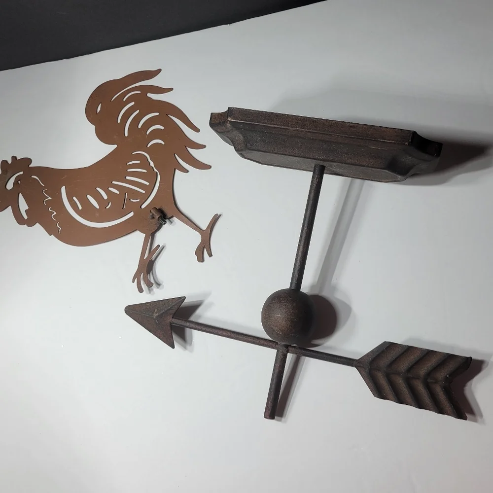 Rooster Weather Vane Centerpiece Metal Retro Rustic Decorative Farmhouse Country - Picture 4 of 13